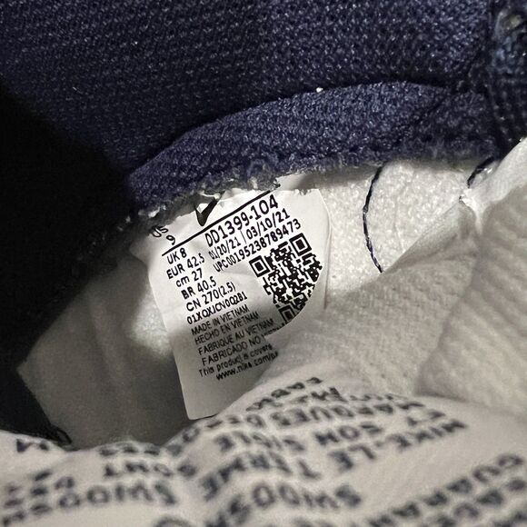 Nike Dunk High Men's Size 9 Midnight Navy Blue/White DD1399-104 - Picture 9 of 11